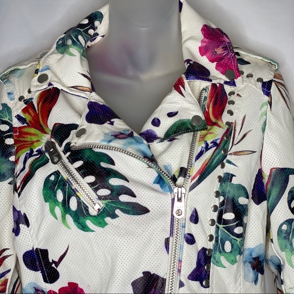Vigoss FloralFaux leather jacket Size Small - Picture 2 of 8